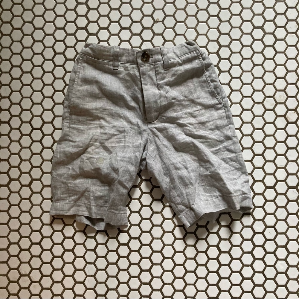 Linen Grey/Cream Boys Crewcuts Shorts Size 8
